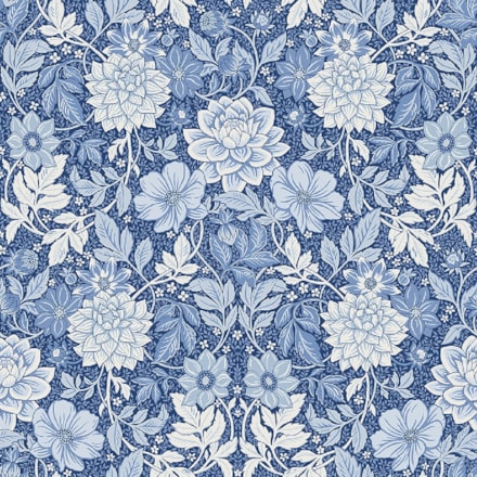Tapet Blue & White Dahlia Garden 6141