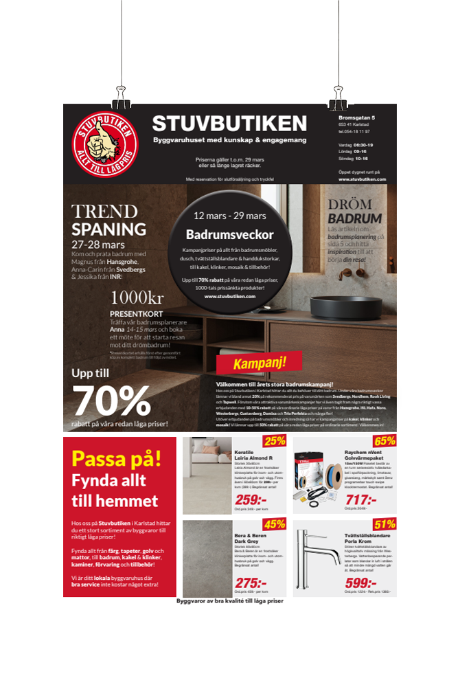 Stuvbutikens annonsblad Fixarveckor